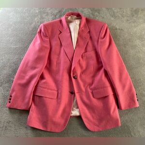Pink Blazer Sport Coat by Stanley Blacker Mens 42 Short Poly / Wool 2 Button